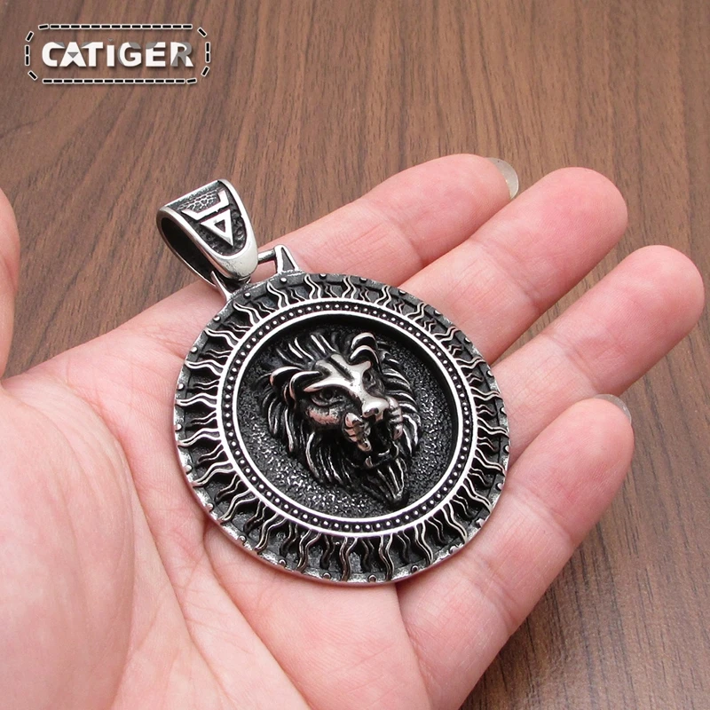 Подвеска в виде головы льва из нержавеющей стали 316L талисман славянский Коловрат
