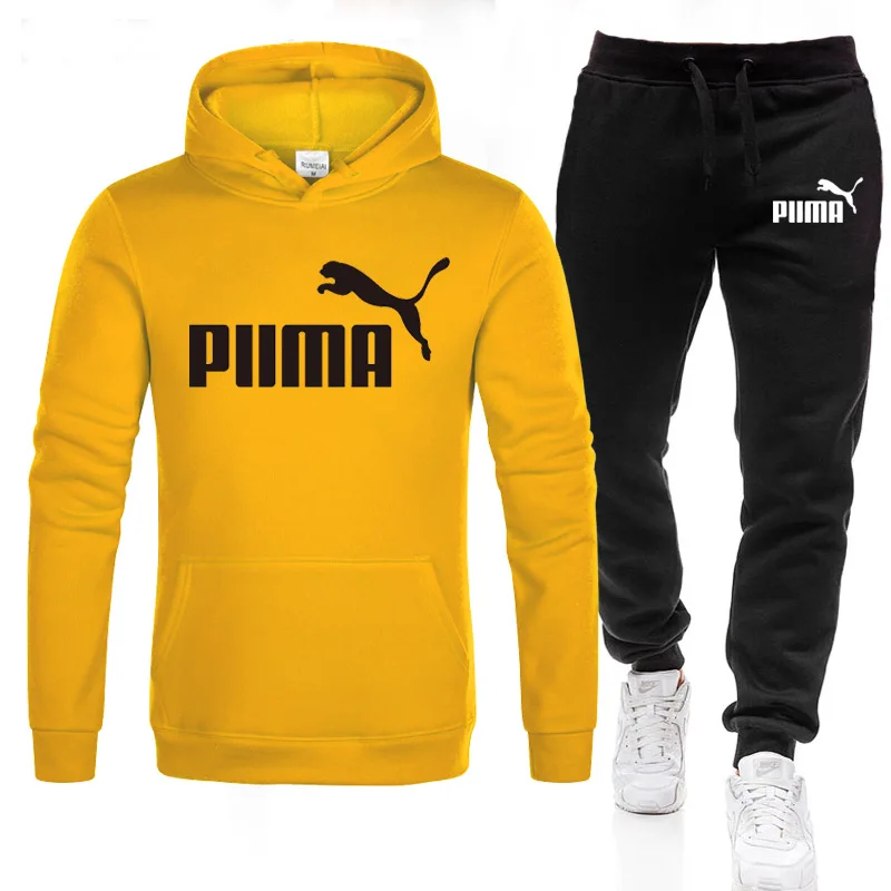 

New Winter Men's Clothing Men Sets Printing Hoodie Set Fleece Zipper Sweatshirt Casual Sport Sweatpants Mens Tracksuits 2021