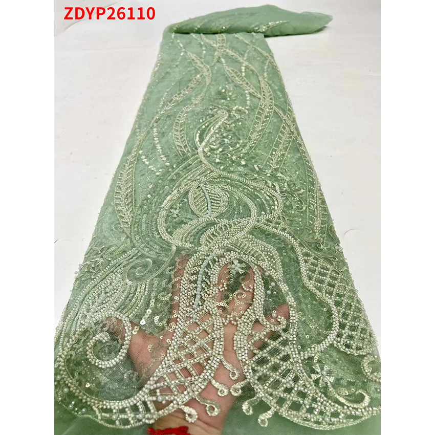 

Distinctive African French Lace Sewing Textiles Clothes Gorgeous ​​Ankara ​Tulle Net With Sequins For Wedding Fabric ZDYP26110