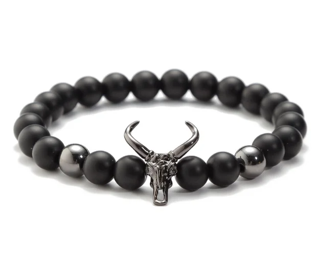 

cow 8mm Punk multicolor Agate beads Chakra Reiki Buddha Yoga Bracelet elastic adjustable Volcanic Stone Bangles iuk45