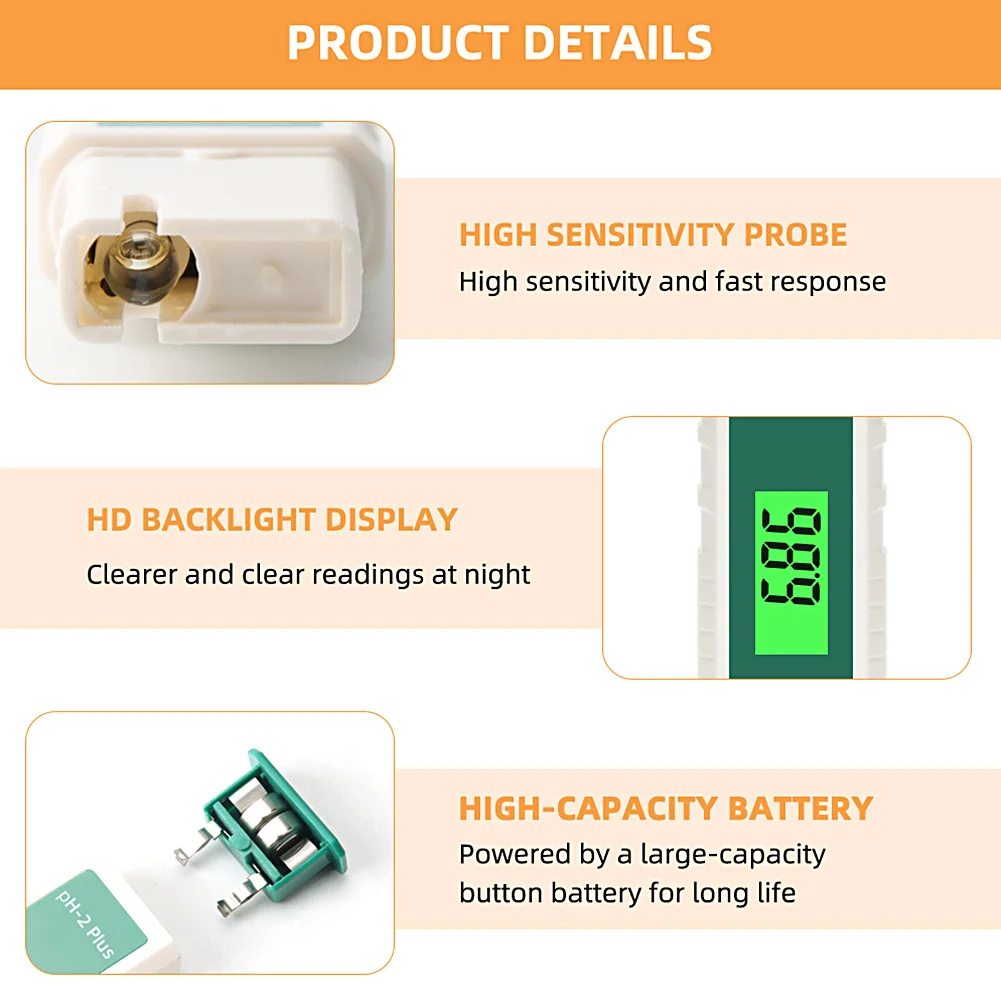 

LCD Display Swimming Pool Digital Tester PH Meter Multifunction Aquariums 0.01 High Accuracy Pen Type Home Lightweight For Water