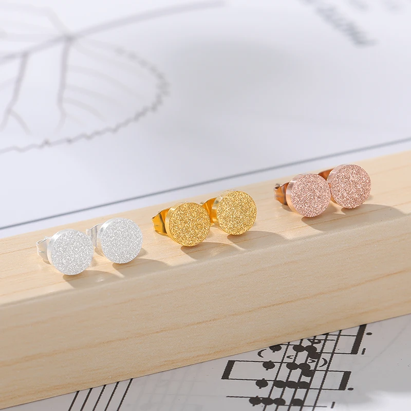 Оптовая продажа маленькие круглые серьги из розового золота модные ювелирные