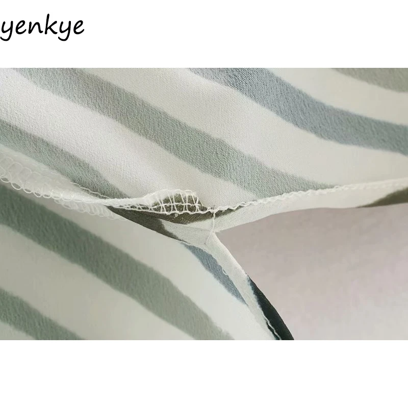 2019 женское винтажное платье в полоску с v-образным вырезом и длинным рукавом