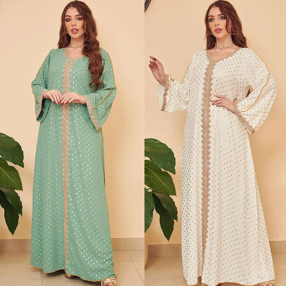 

MD Abayas для женщин Дубай элегантные вечерние платья с вышивкой с длинным рукавом Boubou Исламская одежда кафтан платье марокканское кимоно Хала...