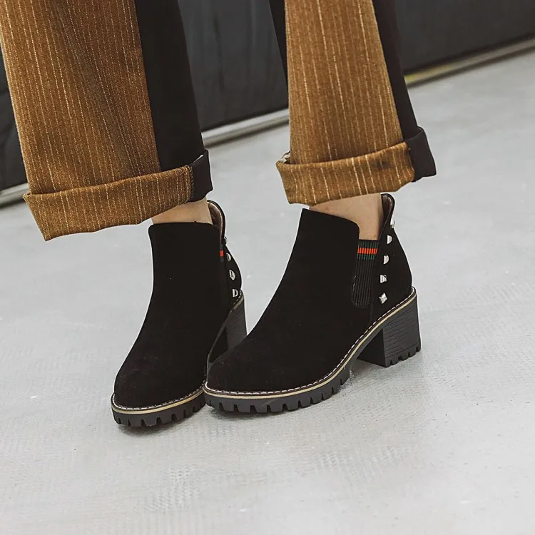 Большие размеры 9 10 11 Ботинки Женская обувь Женские ботильоны ботинки зимняя