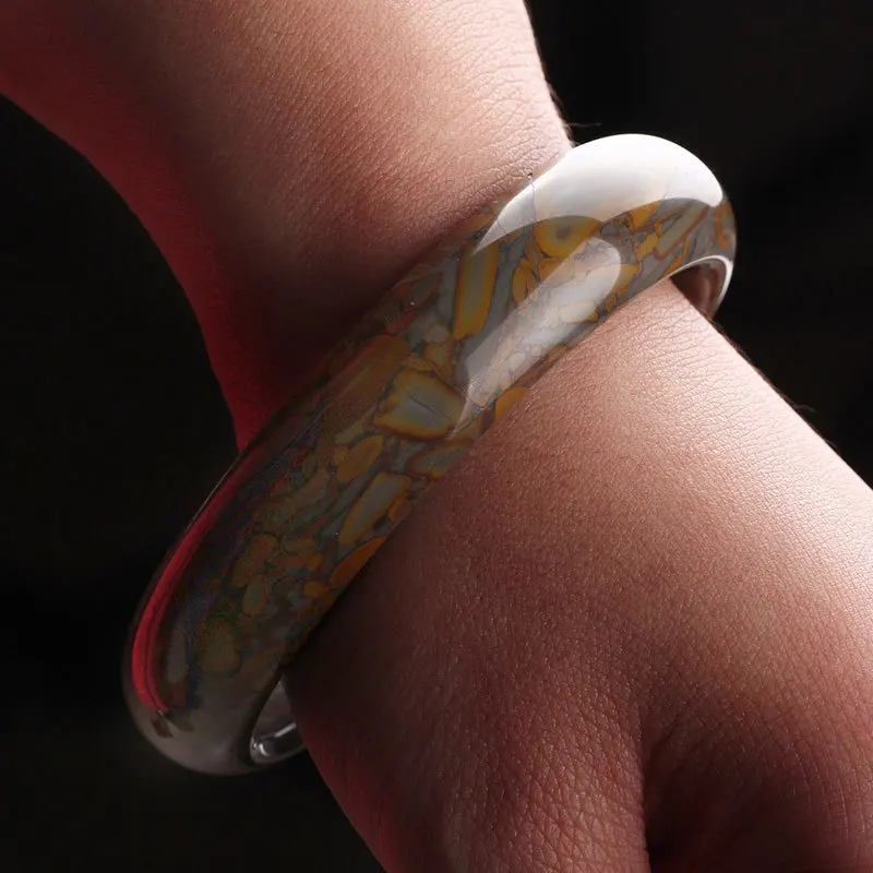 Натуральный цвет КОРИЧНЕВЫЙ нефритовый браслет подлинный ручной резной Шарм