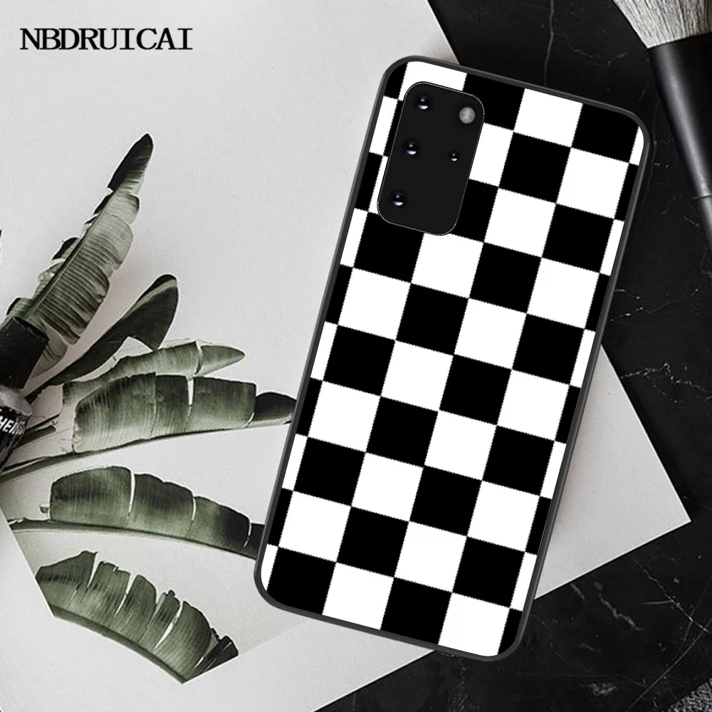 NBDRUICAI черно-белый клетчатый чехол для телефона Samsung S20 plus Ultra S6 S7 edge S8 S9 S10 5G |