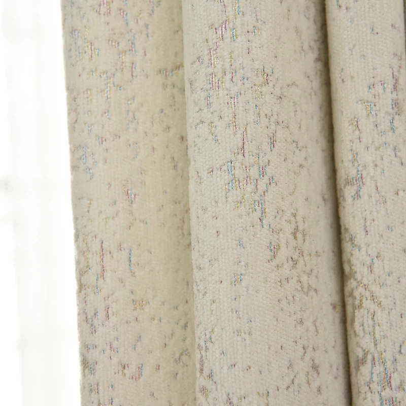 

Curtains for Living Dining Room Bedroom Simple Modern Beige Thickened Chenille Beige Curtains Custom Gold Silk Dark Pattern