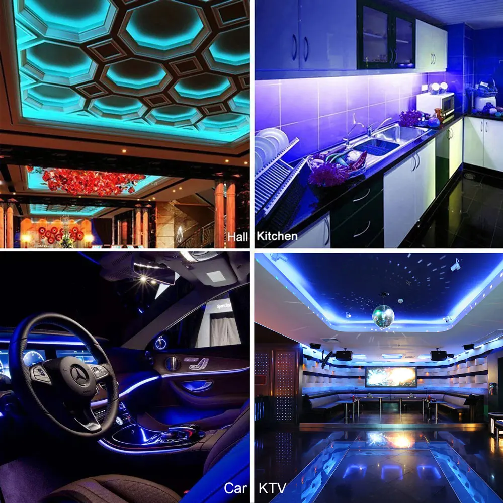 

Light Strip Led Light Strip RGB 5M RGB 5050 Waterproof LED Strip light SMD 44 Key Remote Wifi Wireless Light Strip Smart[US-W]