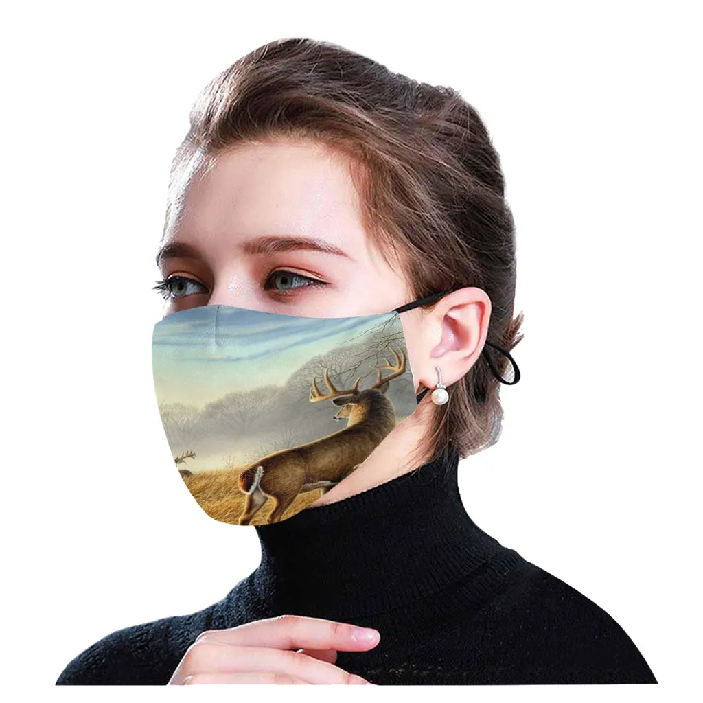 

Cotton 1PCS Washable Reusable Windproof Face Mask Fashion Printed Adult Mask Cover Mouth Cover Mouth Mask Cubrebocas Con Careta