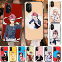food wars shokugeki no soma clear phone case for huawei honor 20 10 9 8a 7 5t x pro lite 5g black etui coque hoesjes comic fas