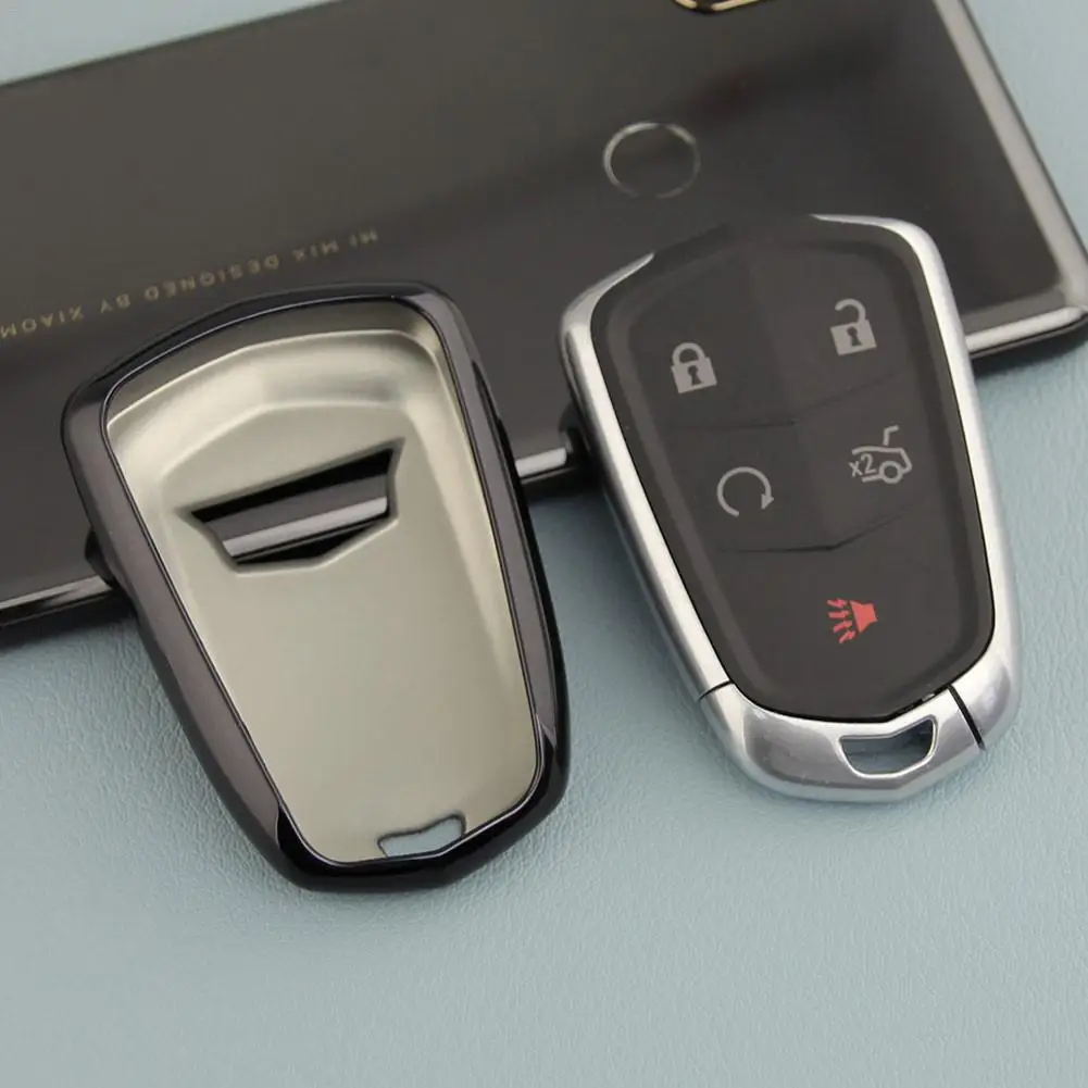 Car Key Shell Remote Control Bag Protective Cover With Chain For Cadillac ATS/ATS-V/CTS/CTS-V/CT6/XTS/XT4/XT5/Escalade | Автомобили и