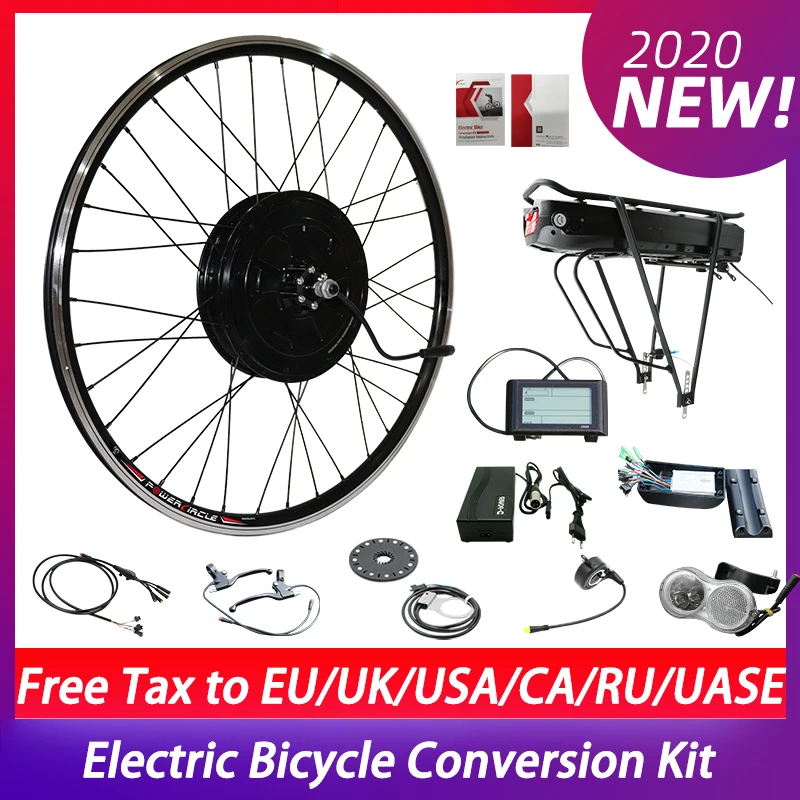 preço Motor Dianteiro E Traseiro Do Cubo Do Jogo 48v 500w Da Conversão Da Bicicleta Elétrica 20/26-roda 700c Para A Bateria De E-bike 18ah Ebike Com Cremalheira Traseira