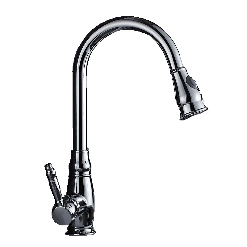 

Pull Out Kitchen Faucet Single Handle Sink Mixer Tap Swivel 360 Degree Rotation Sink Faucet Copper Kitchen Faucets Tap