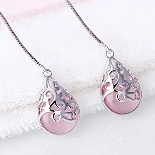 Женские серьги-подвески с опалом серебристого цвета | Украшения и аксессуары