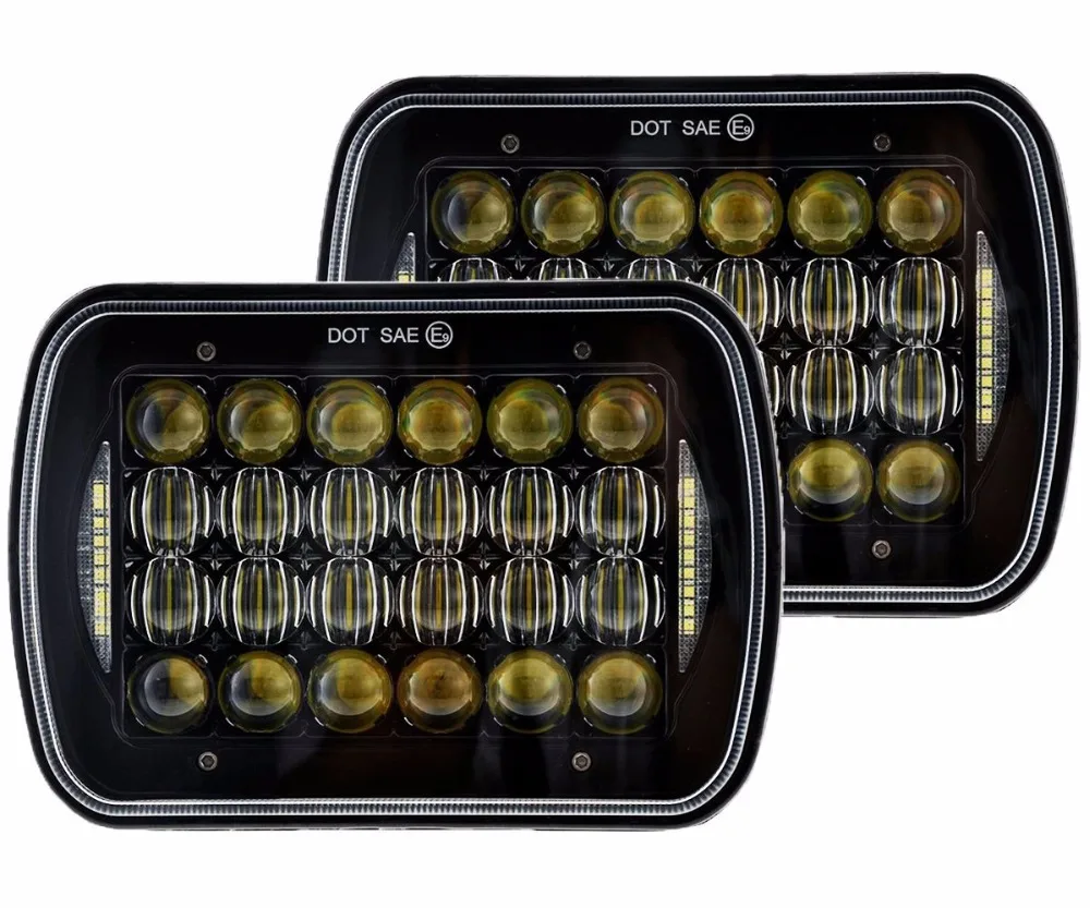 Пара квадратный 5X7 7X6 72 Вт Светодиодный фар может занять от 10 до 30V Для Jeep Cherokee XJ H6014