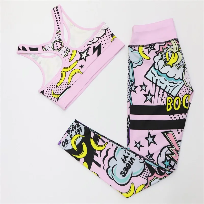 Костюм спортивный женский для фитнеса harajuku S/M/L/XL/XXL/XXXL полиэстер|Комплекты йоги| |