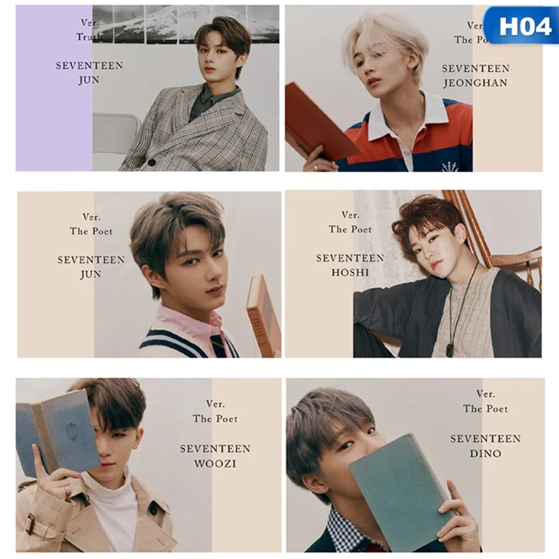 04 26 шт./компл. k-pop SEVENTEEN новые альбомы Ode карты с кристаллами наклейки в виде автобуса Стикеры для альбомов самодельные бумажные карты - Цвет: 04
