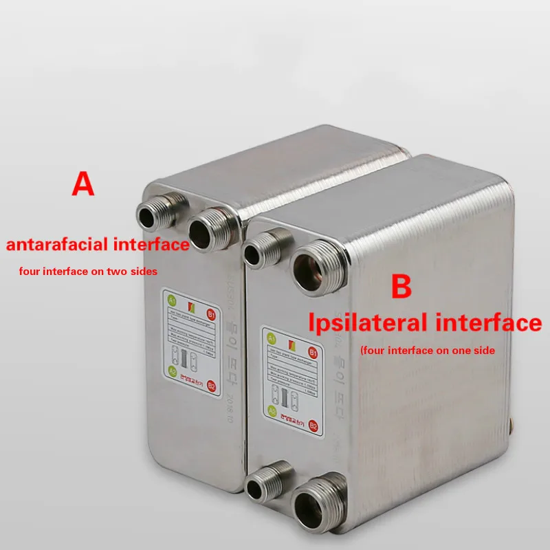 Паяный пластинчатый теплообменник бытовой из нержавеющей стали с 1/2 &quot3/4&quot Барб