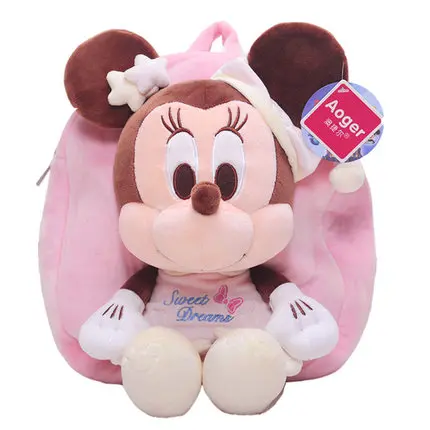 

Disney Authentic Mickey Minnie Kindergarten Satchel With Cute Cartoon Plush Children's Backpack Gifts