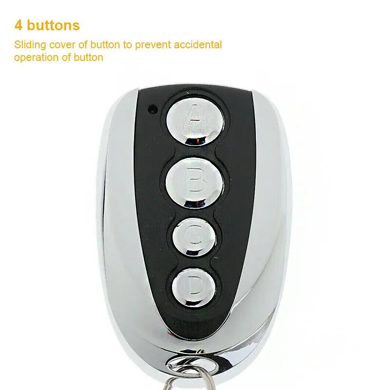 

ABS plastic 4 Buttons Universal 433MHz Electric Cloning Gate Garage Door Open Remote Control Fob With LED Indicator