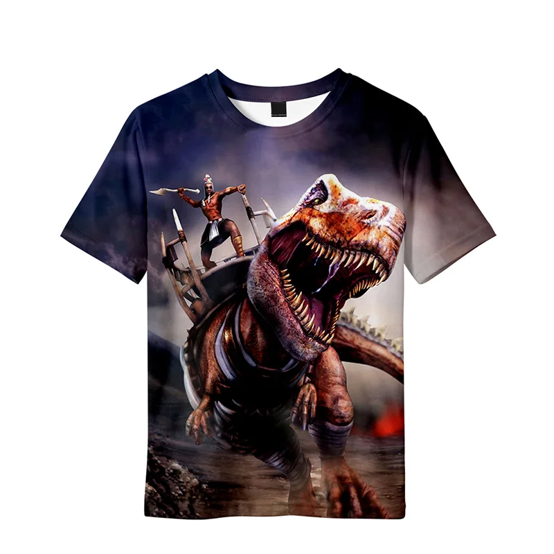 Футболка с динозавром тираннозавром рубашка в стиле хип-хоп для мужчин и женщин