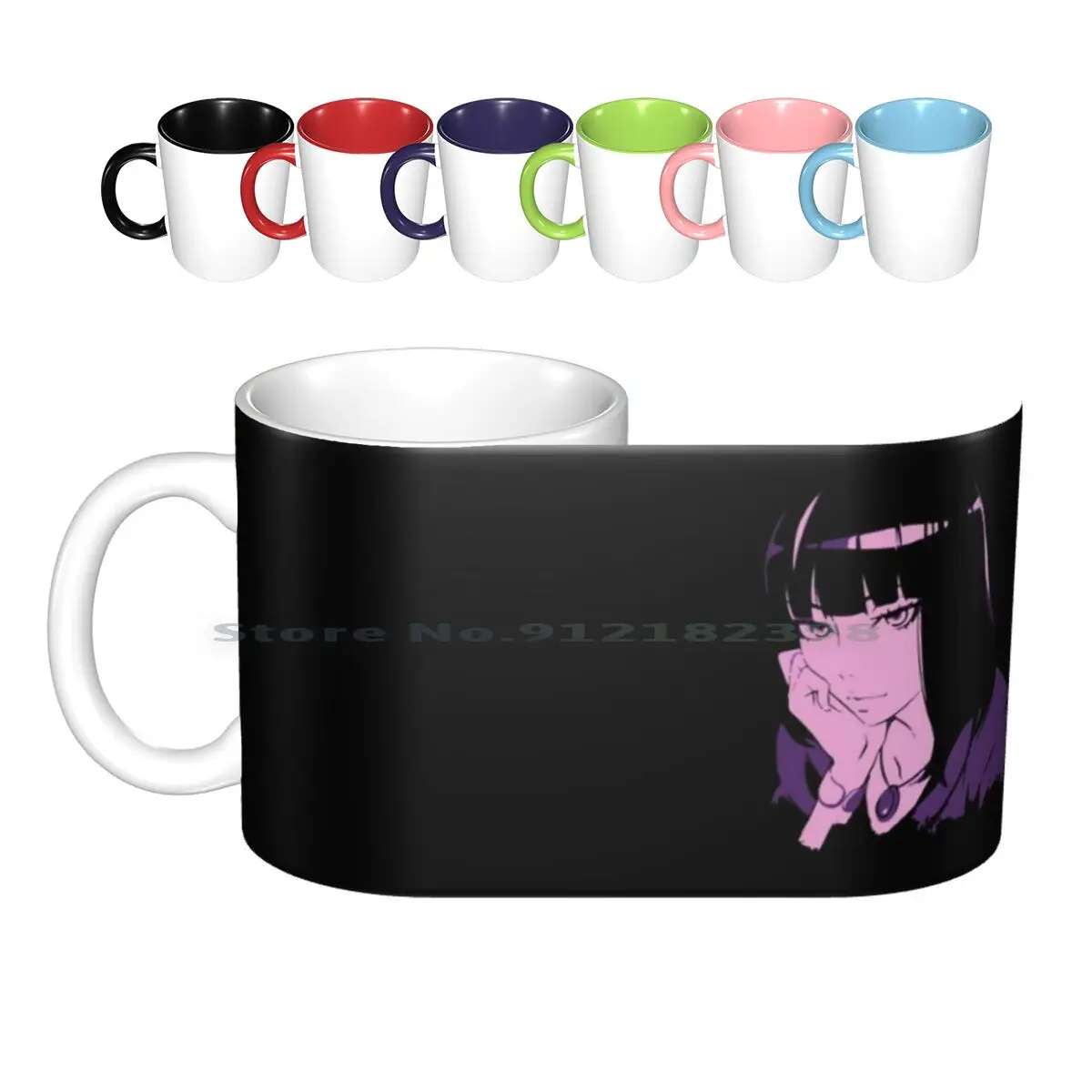 Chiyuki Ceramic Mugs Coffee Cups Milk Tea Mug Decim Death Parade Death Parade Bartender Chiyuki Anime Animation Manga Pop Art
