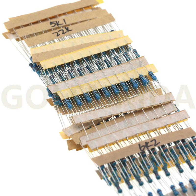 

100pcs 1K ohm 1/4W Metal film resistor 1%