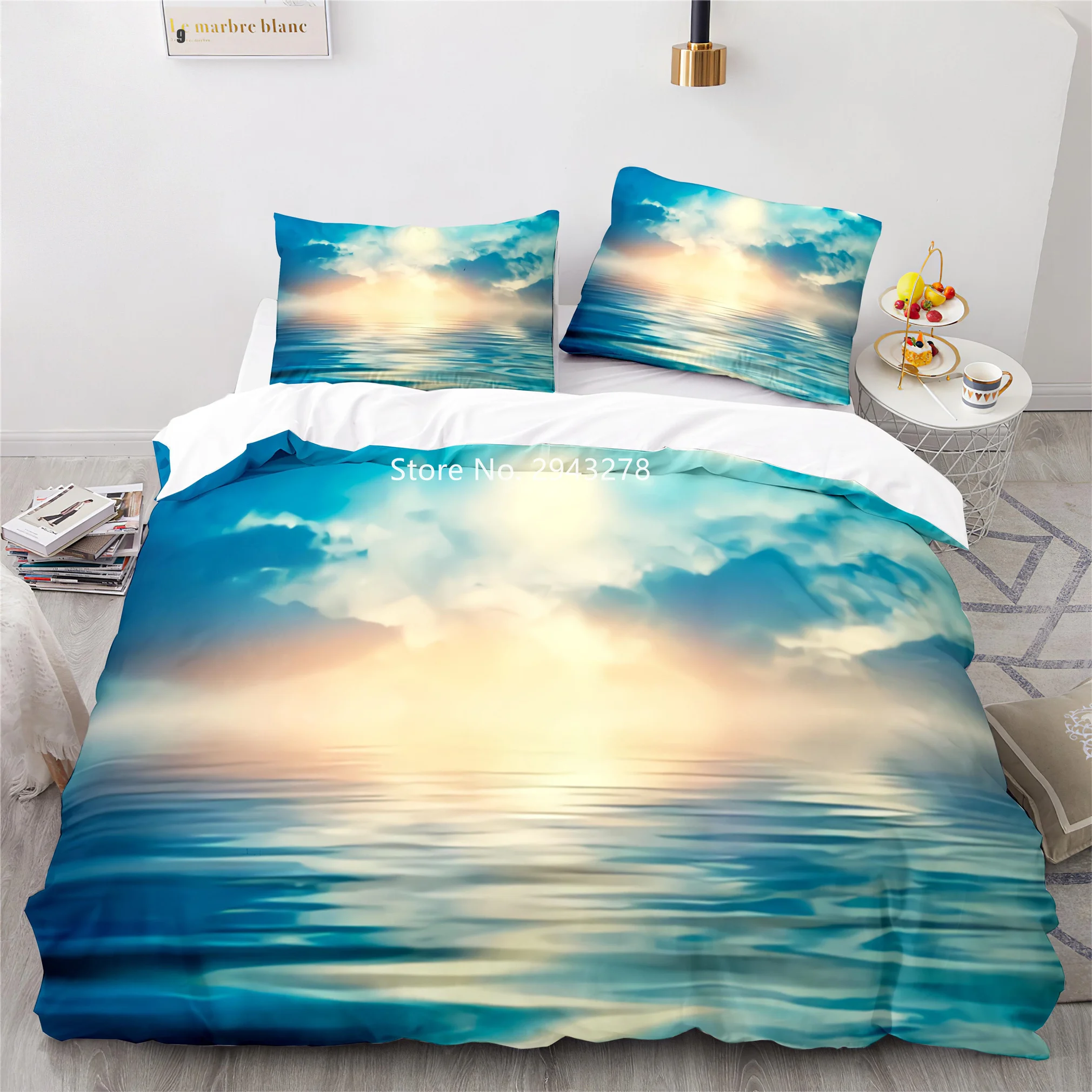 

Home Textile Starfish Beach Ocean Series Pattern Comfortable Duvet Quilt Cover Pillowcase Bedding Adult Children Bedroom Decor
