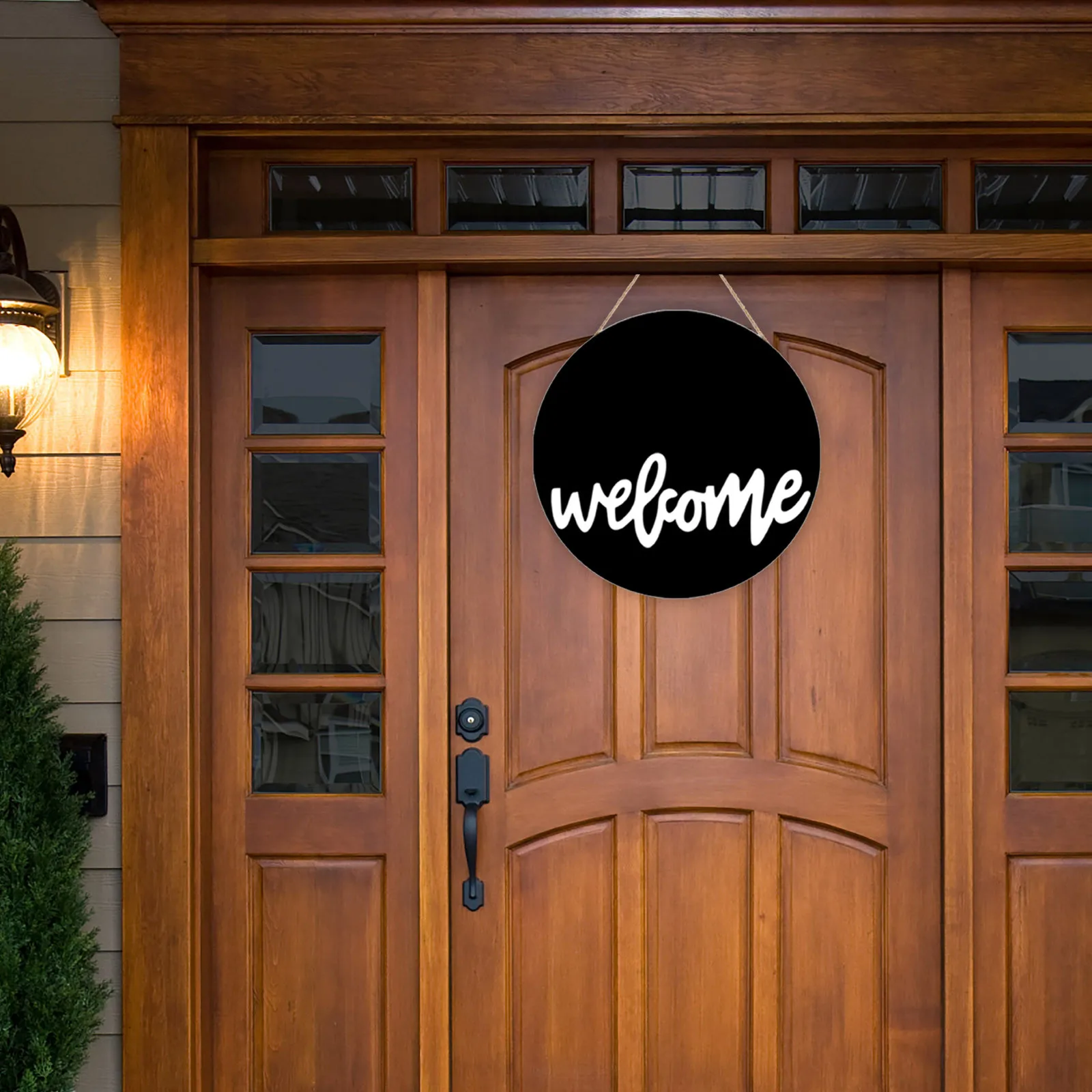 

PVC Welcome Doorplate With Lattice Bow Hanging On The Wall Of Home Furnishing decoracin de habitacin