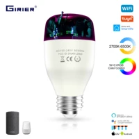 girier smart wifi led bulb e27 9w wcrgb tuya smart dimmable lamp bulb color changing with music works with alexa google home
