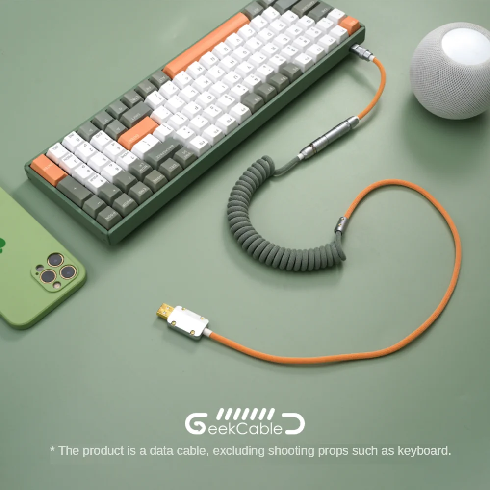 GeekCable Pure Manual Mechanical Keyboard Theme Line IQUNIX Color Matching F96 Avocado Type-C Mini-USB Micro Keyboard Data Cable