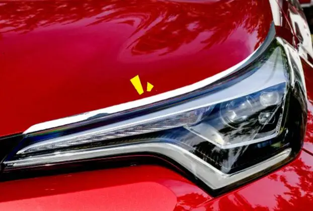 

АБС-пластик хром для Toyota C-HR 2017 2018 кузова головы спереди брови отделка светильник лампа рамки противотуманных фар автомобиля интерьера лить...