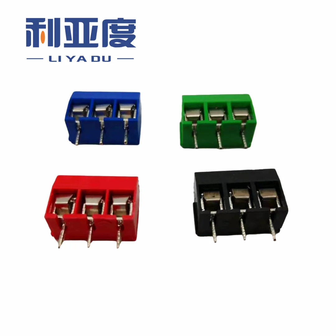 

100PCS/LOT KF301-3P Splicing, screw type PCB spacing 5.0 connector terminals, terminal Blue/greenRed/black kf301