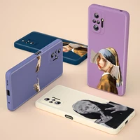 vintage painting art liquid silicone soft cover for xiaomi redmi note 10 10t 9 9t 8t 9s 8 7 pro max phone case