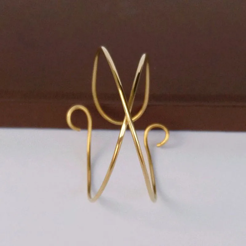 Personalized!New Brief Gold Tone Cross Bun Holder Metal BOHO Bun Cuff Vintage Bun Cage Hair Accessories Femme Gift For Her