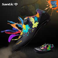 santic cycling shoes rotating buckle bicycle shoes lightweight breathable graffiti shoes for road bike men women asian size