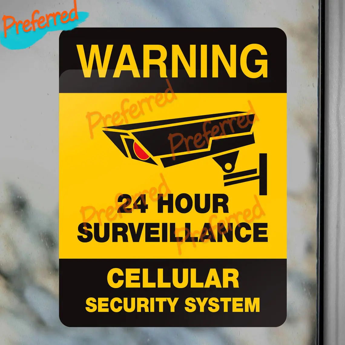 

Personalized Interesting Customization SECURITY DECAL STICKER - 24 Hour VIDEO SURVEILLANCE System Property Warning