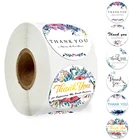 500 шт.рулон круг Скрапбукинг спасибо Стикеры s этикетки для печати с цветочным рисунком Стикеры за поддержку моего маленького Бизнес этикетки