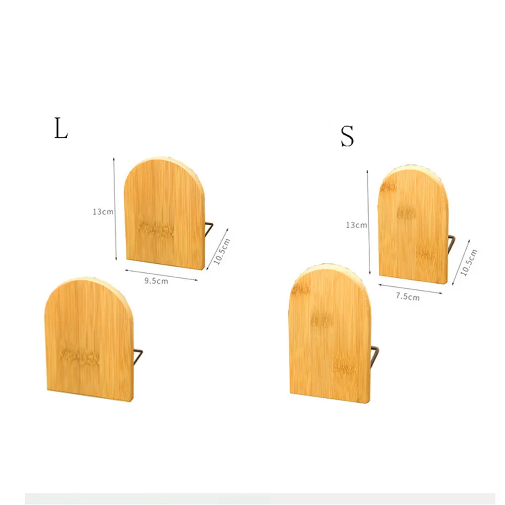 

2pcs/set Natural Bamboo Desktop Organizer Office Home Bookends Book Ends Stand Holder Shelf Bookrack