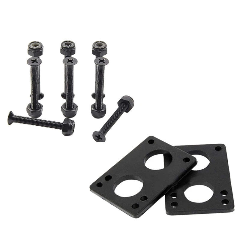 

1 Set Skateboard Riser Pads 6mm Rubber Gasket with 33mm Bolts Skateboard Parts for Longboard Skateboard