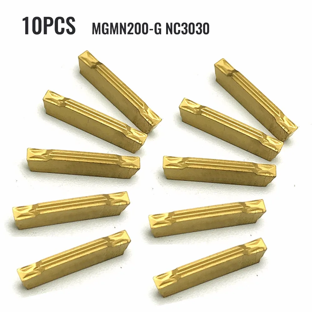 

10PCS MGMN200 Grooving Carbide Inserts For General Steel Processing Lathe Cutter Turning Parting Tools Set