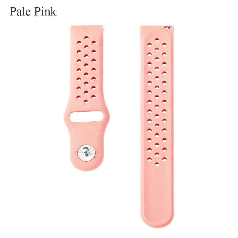 Pale Pink BOORUI Amazfit Bip ремешок спортивный дышащий силикон 20 мм ремешок для Xiaomi Huami Amazfit Bip BIT Lite Youth Smart Watch - Цвет: Pale Pink