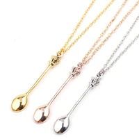 70 hot sale pendant necklace for women vintage crown mini tea spoon pendant women necklace long chain jewelry gift