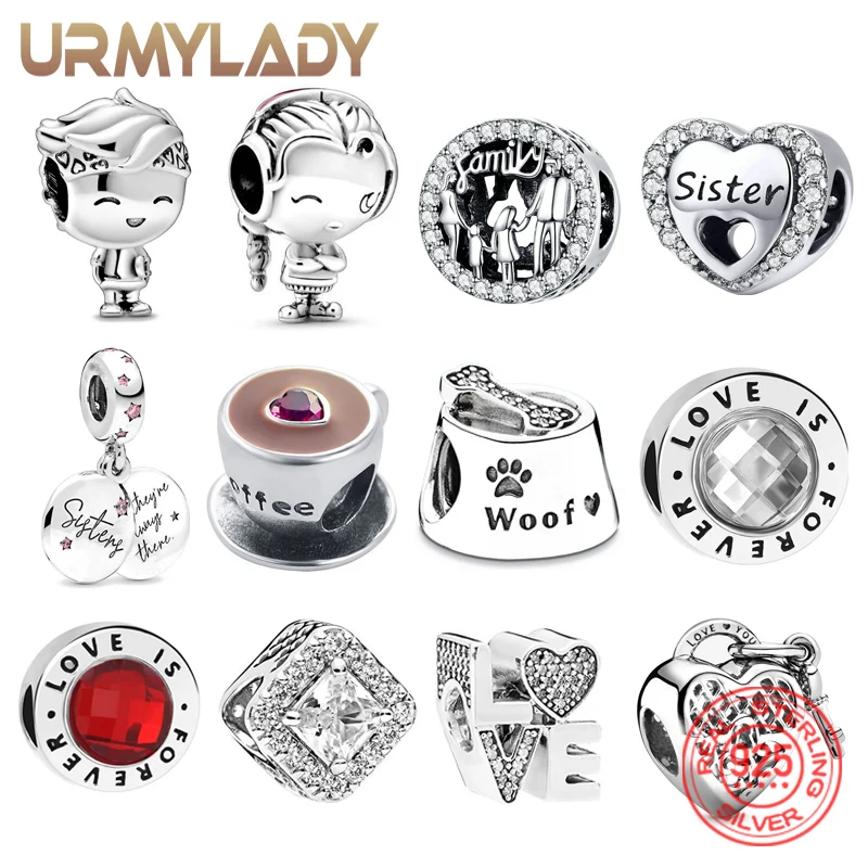 

URMYLADY 925 Sterling Silver Boy Girl Round Heart Ruby Gemstone 10mm Charm Beads Pendant Bracelet For Women Party Jewelry