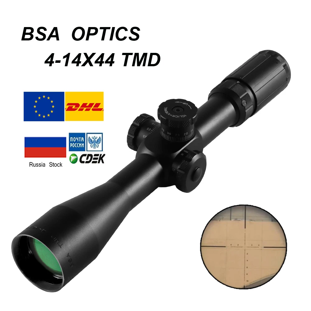 BSA OPTICS TMD 4 14X44 FFP прицел для охотничьей винтовки тактический снайперский