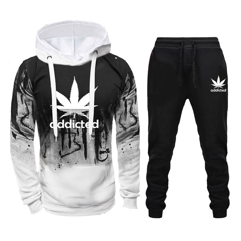 

Новинка Осень-зима модный мужской спортивный костюм толстовки и спортивные брюки Классический Повседневный Спортивный костюм для бега