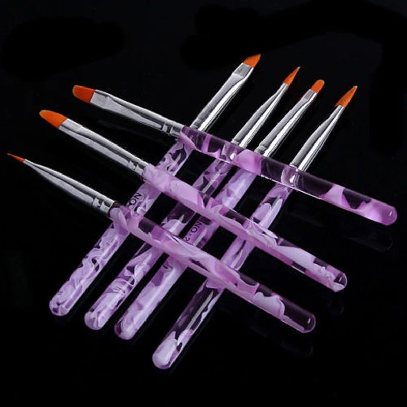 

7Pcs/Set Professional Manicure UV Gel Brush Pen Transparent Acrylic Nail Art Painting Drawing Brush DIY Nail Beauty Tools