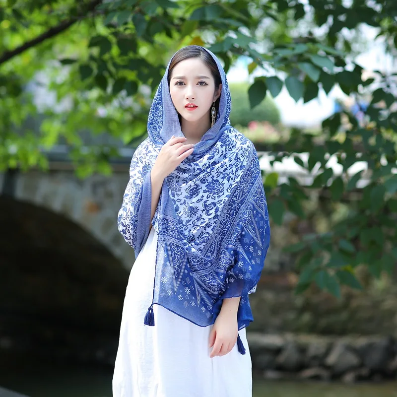 Женский винтажный шарф из пашмины, с цветочным принтом, 180 х10 см