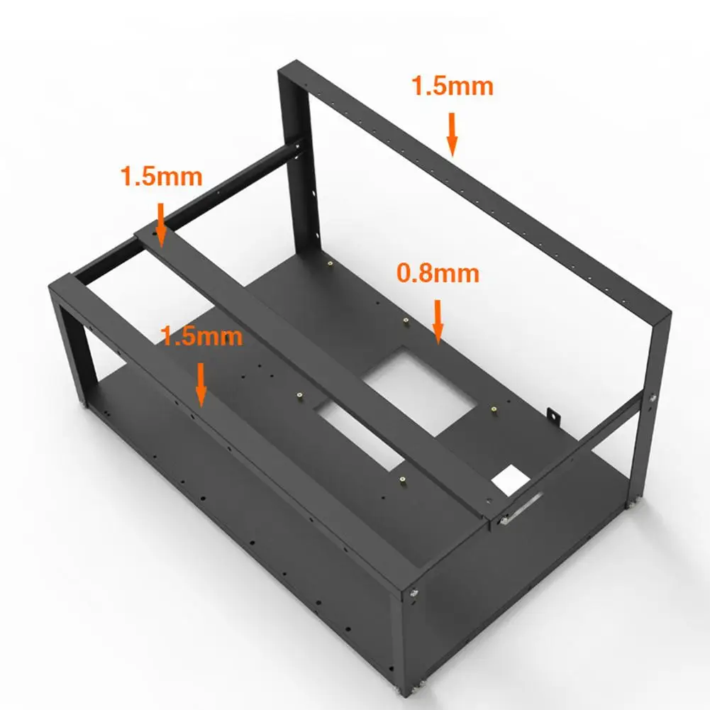 

6 8GPU Slots Stand Durable Open Mining Rig Frame Case Durable Open Mining Rig Frame Case Stackable Miner Computer Rack